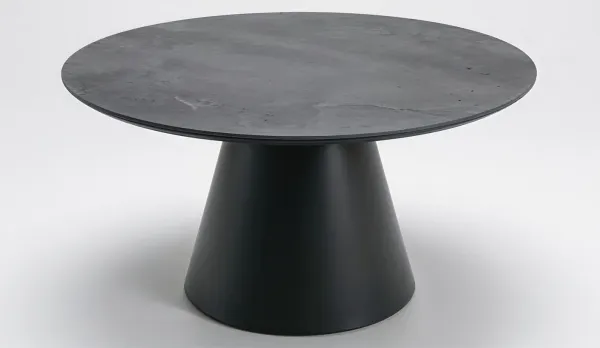 Mesa redonda de aluminio 140 cm ANTRACITA con sobre cerámico