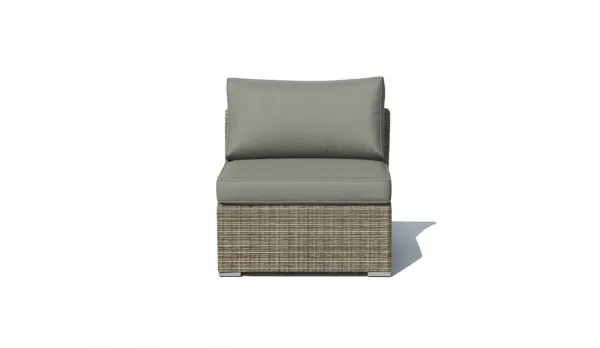 Pieza central de 1 plaza del modular Serena GRIS