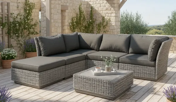 Rinconera rattan de jardín