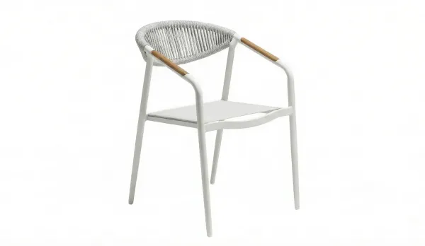 Silla de aluminio en blanco con textilene