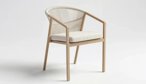Silla jardín aluminio color madera