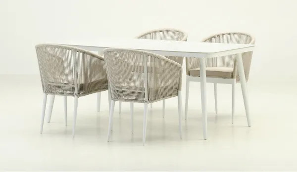 Comedor de aluminio en blanco o gris