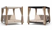 Cama balinesa de aluminio imitando la madera