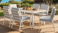 Set de mesa con 6 sillones en blanco o antracita