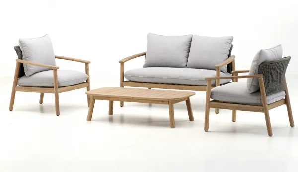 Set de sofás exterior de acacia para 4 pesonas modelo Logans