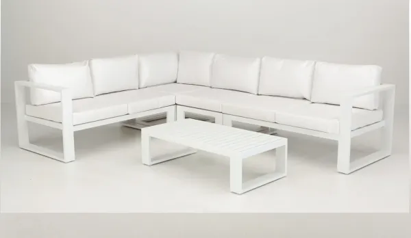 Rinconera en tejido náutico en blanco