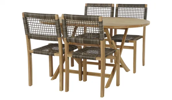 Set de 4 sillas y mesa plegable