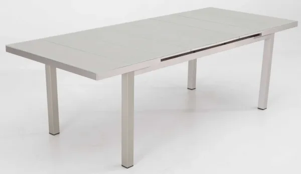 Mesa extensible  180-240 x 100 cm. aluminio brushed