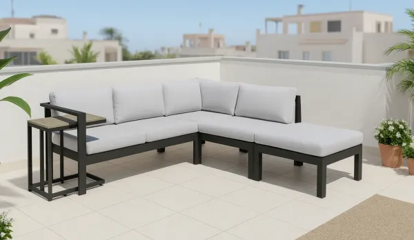 muebles de jardín - Rinconera de aluminio exterior - color grafito