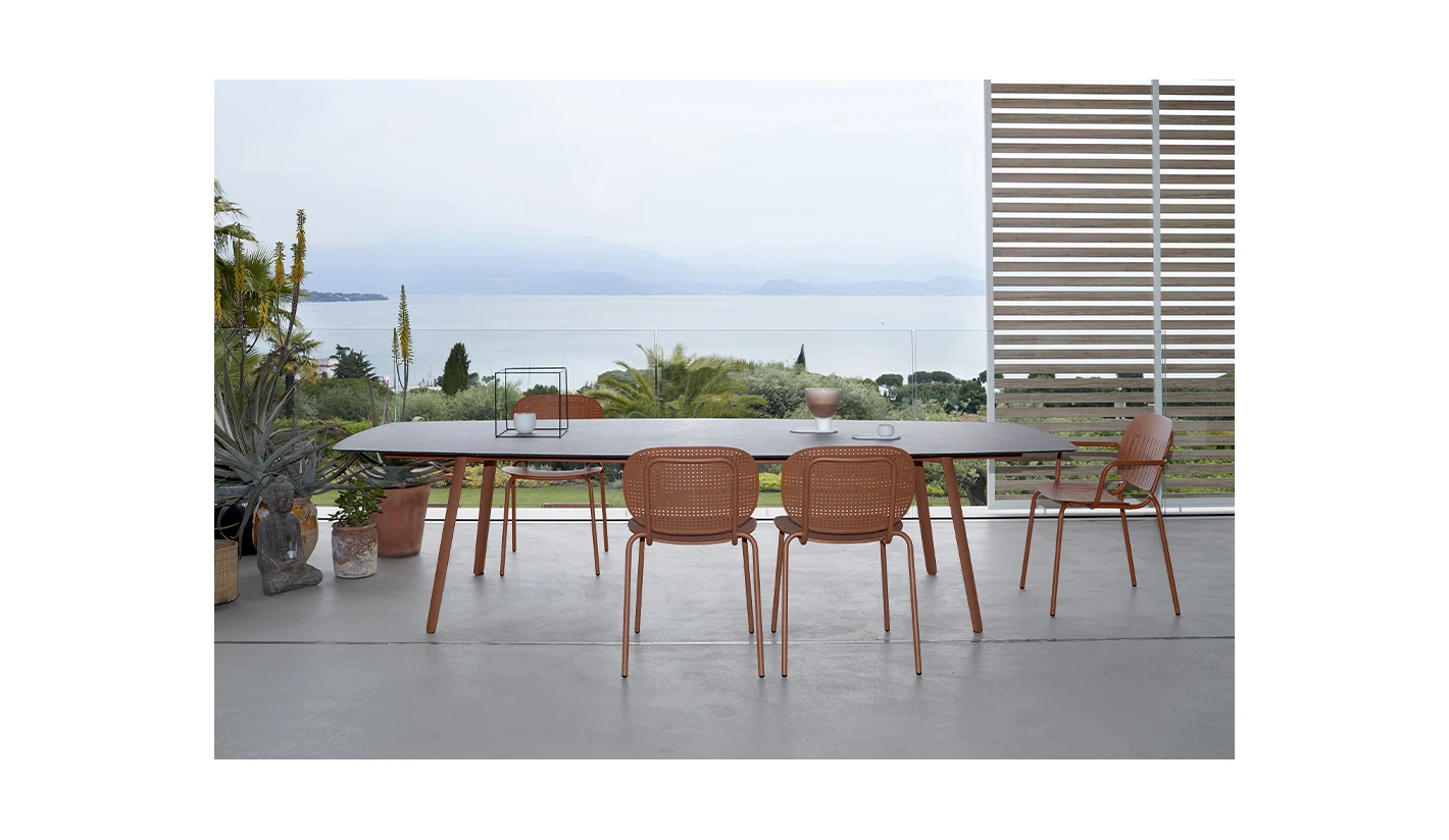 Mesa de terraza y jardín en Aluminio colección TROPIC