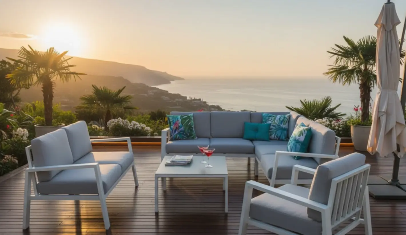 Sofás jardin muebles aluminio con tela hidrofugada