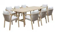 Conjunto de comedor de acacia de 170 x 90