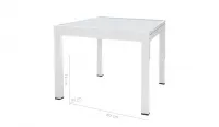 Mesa extensible 80 a 160 aluminio blanco "Tais"